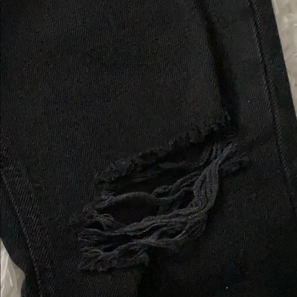 River Island Distressed Black Mom Jeans, New - Picture 5 of 8